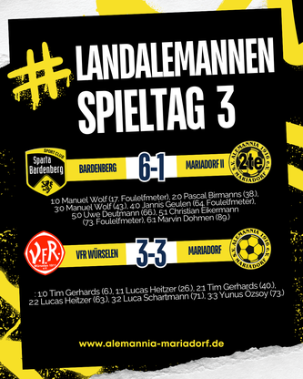 Bezirksliga-Ergebnisse Alemannia Mariadorf