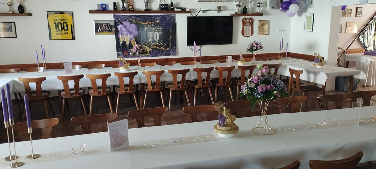 Ein Foto des Clubheims des SV. Alemannia Mariadorf