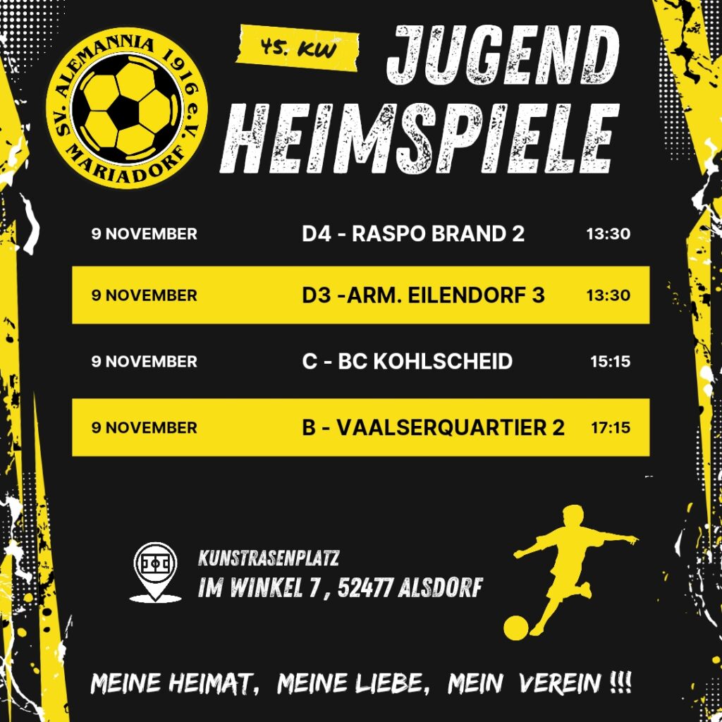 Übersicht Heimspiele Jugend