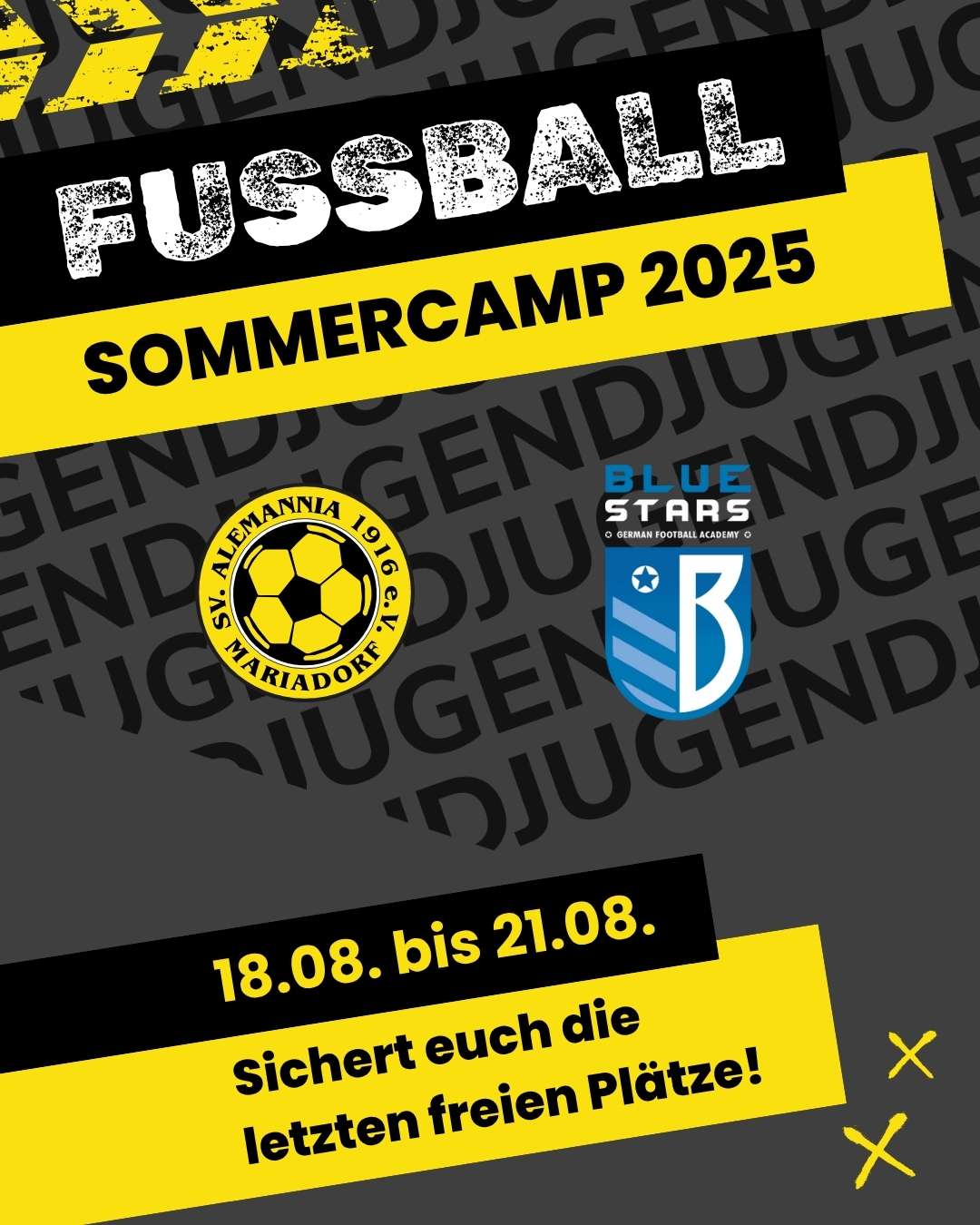 Poster für das Fußball sommercamp 2025 bei Alemannia Mariadorf